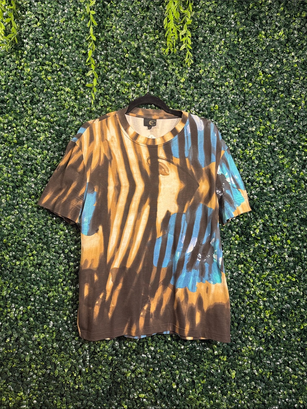 Roberto Cavalli Brown & Blue Tie-Dye Short Sleeve Tee